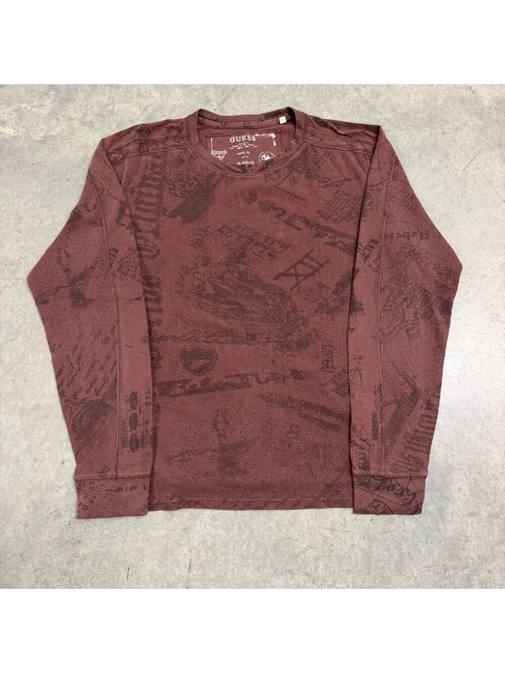 Guess 2000s AOP Thermal Long Sleeve Shirt